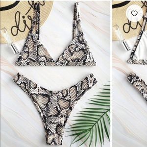 snake print bikini
